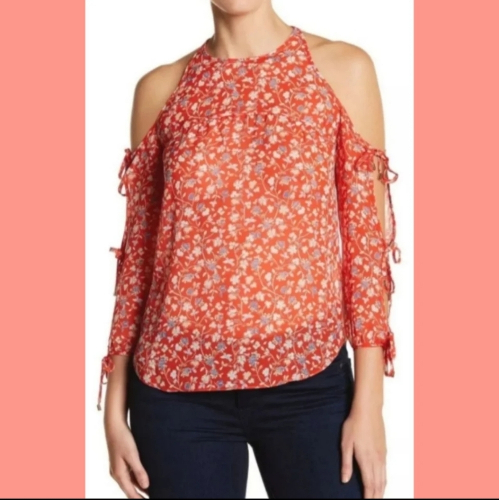 Veronica Beard Flynn Floral Print Silk Top size 2